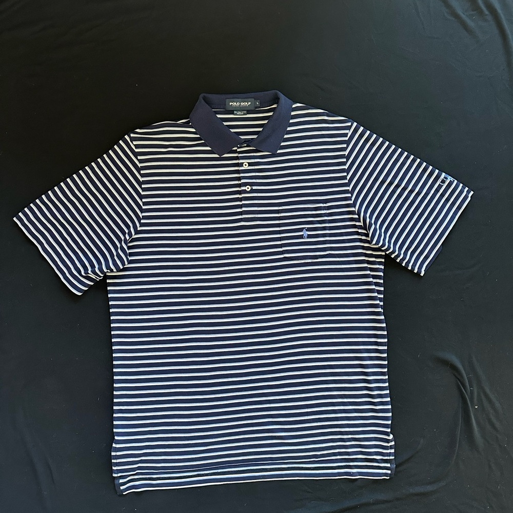 Polo by Ralph Lauren golf Navy Striped Polo Shirt cowboys golf club Navy white L